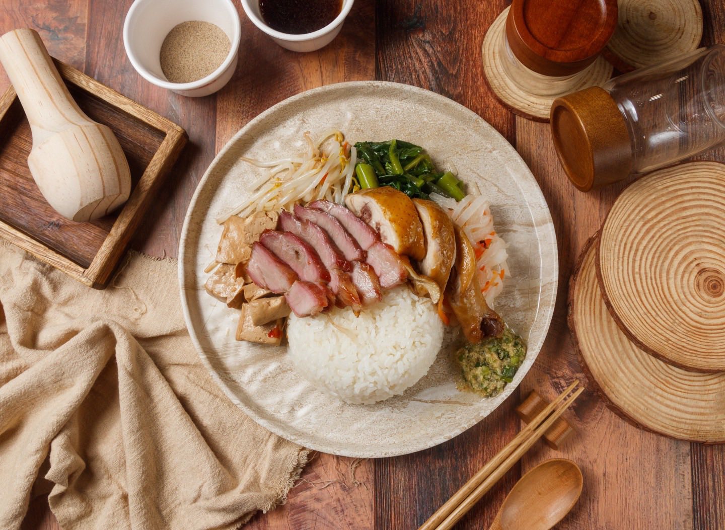 叉燒油雞飯